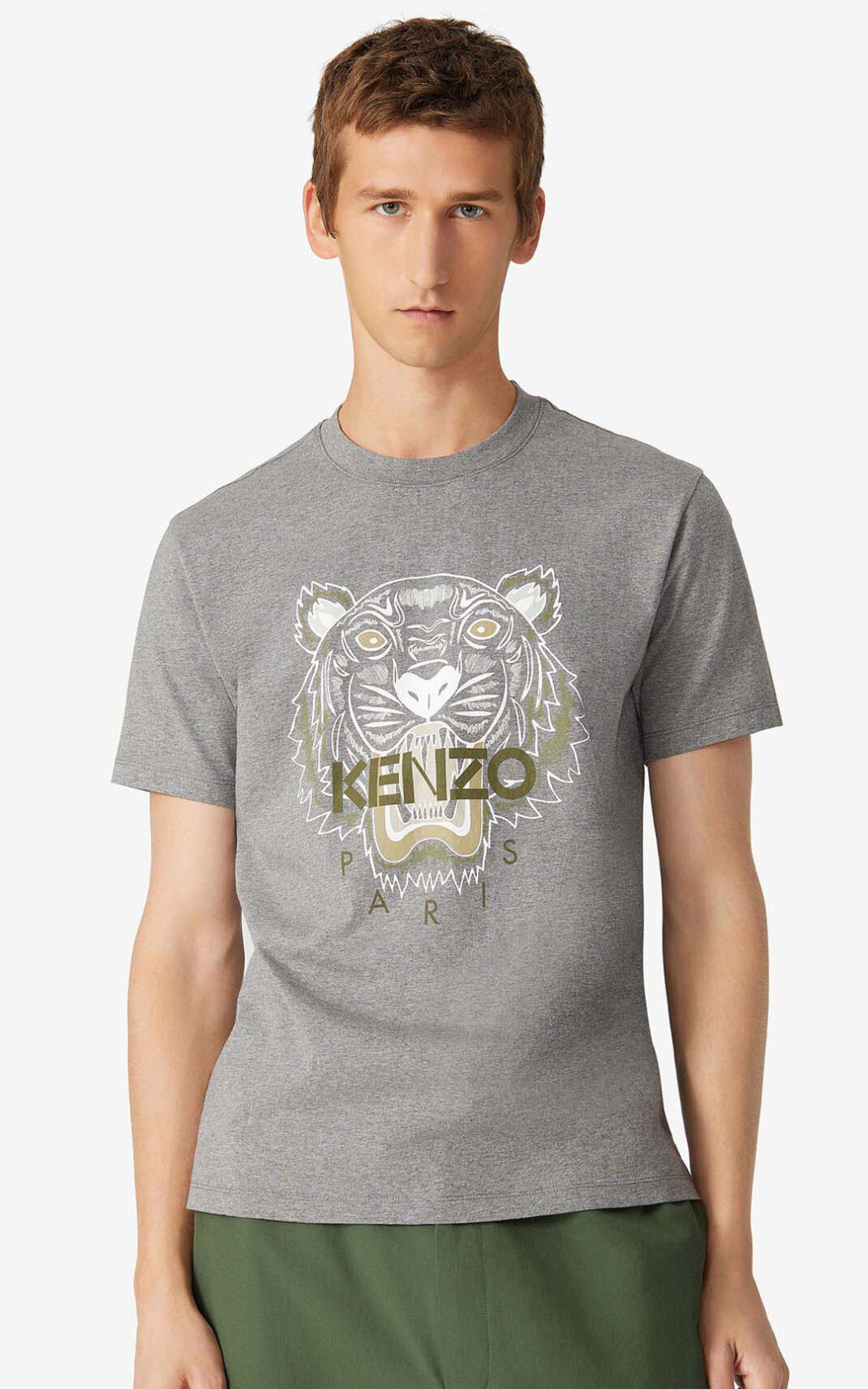 Kenzo Tiger Majice Muške - Sive - Hrvatska HVRUBP015